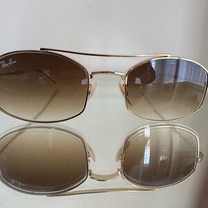 Ray-Ban Gold Frame Brown Gradient Lens Sunglasses for Men